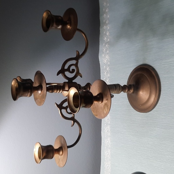 Vintage Brass Candelabra Candlestick Holder - Picture 2 of 9